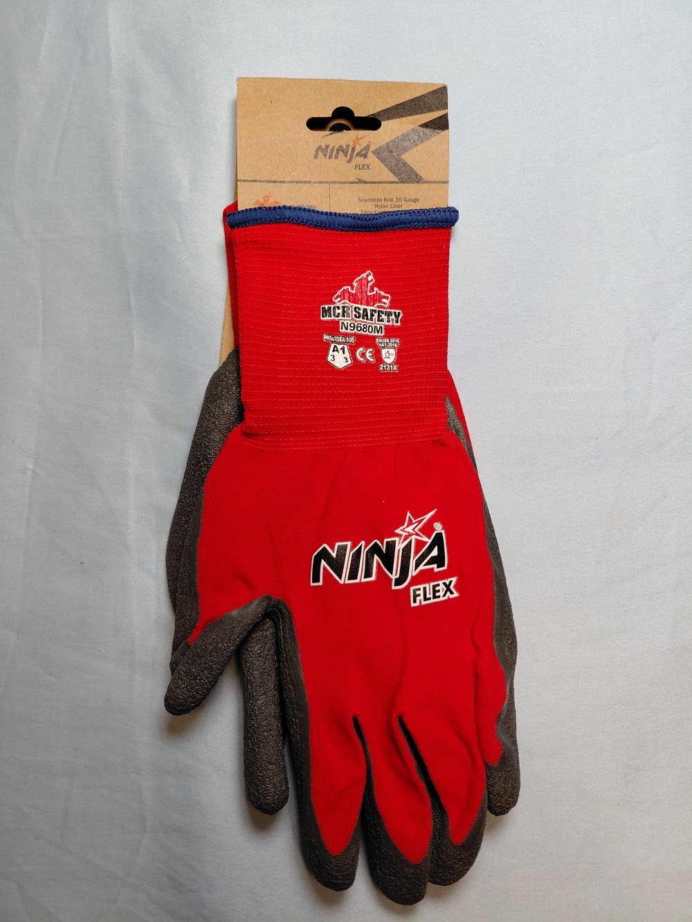 Medium Ninja Flex Red Safety Work Gloves